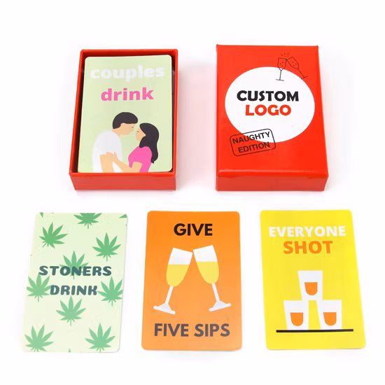 Fabricante de design de impressão personalizada Party Bar KTV jogando jogo de baralho de cartas para beber para adultos família quebra de gelo