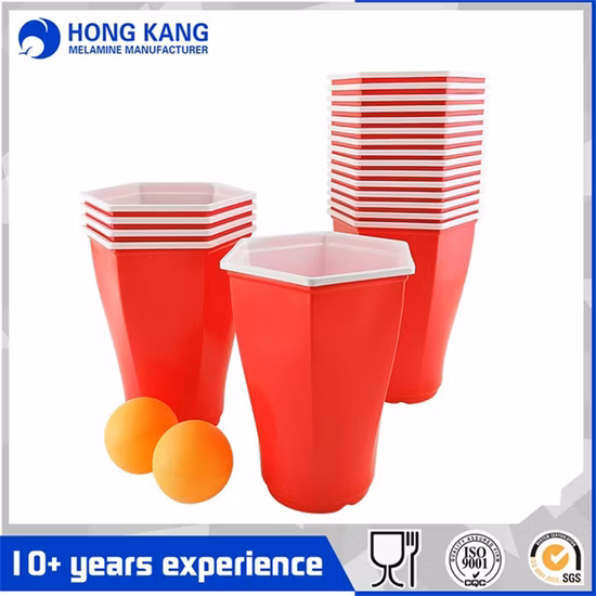 Copo de festa de cerveja pong de plástico com bola de pingue-pongue